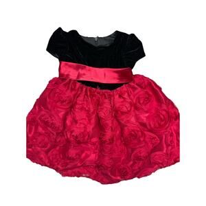 American Princess Girls Party Dress Christmas Tiered Mesh Bow Pearl Size 18M 24M